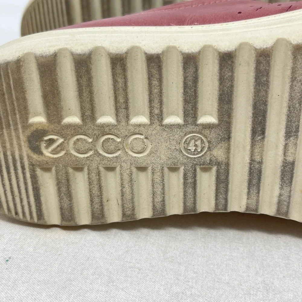 ECCO Womens Size 41‎ / 10 US Rose Pink Leather Lace Up Sneakers Indie Boho Chic